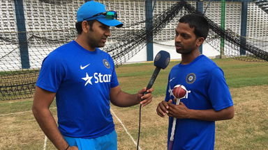 Rohit Sharma gets candid with Training Assistant Raghvindraa