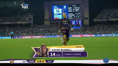 M43: KKR vs RR – Andre Russell Wicket