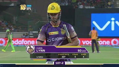 M46: RCB vs KKR – Chris Lynn Wicket