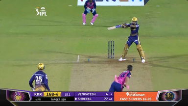 M30: RR vs KKR – Shreyas Iyer Six