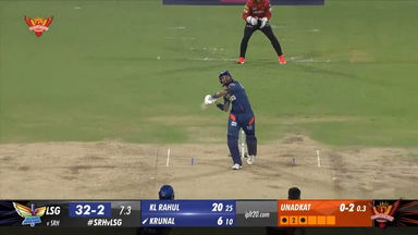 M57: SRH vs LSG  – Krunal Pandya Six
