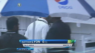 IND vs AUS 2017 - 2nd Test day 3 : Nathan Lyon Wicket
