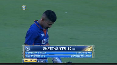 IND vs WI 2022, 3RD ODI: Shreyas Iyer Wicket