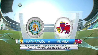 Ranji Trophy QF - KAR vs MUM: Day 2 Highlights