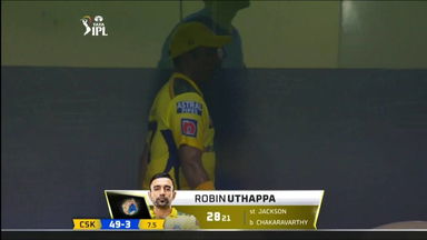 M01: CSK vs KKR – Robin Uthappa Wicket