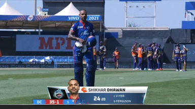 M41: KKR vs DC – Shikhar Dhawan Wicket