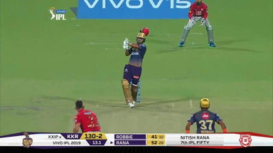 M06: KKR vs KXIP – Nitish Rana Six