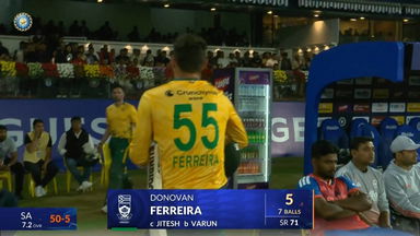 IND vs SA 2025, 1st T20I: Donovan Ferreira Wicket