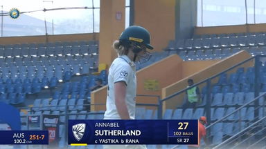 IND-W vs AUS-W 2023-24, 1st Test: Annabel Sutherland Wicket