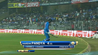 IND vs SL 2017, 3rd T20I: Hardik Pandya Wicket