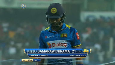 IND vs SL 2017, 3rd T20I: Sadeera Samarawickrama Wicket