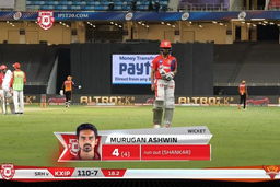 M43: KXIP vs SRH – Murugan Ashwin Wicket