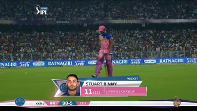 M43: KKR vs RR – Stuart Binny Wicket