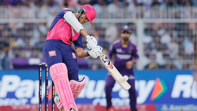 On the charge: Yashasvi Jaiswal smacks 4,4,4