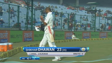 IND vs SL 2017, 3rd Test Day 1: Shikhar Dhawan Wicket