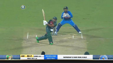 IND vs BAN 2019, 1st T20I: Soumya Sarkar Six