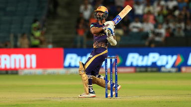 SHOT: Ajinkya Rahane swivels one for a six