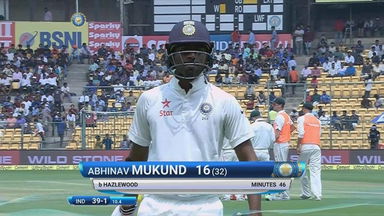 IND vs AUS 2017 - 2nd Test day 3 : Abhinav Mukund Wicket