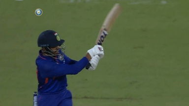Swatted away: Ruturaj’s flat-bat SIX