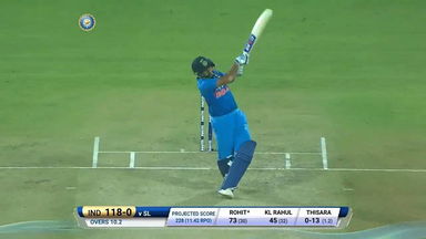 IND vs SL 2017, 2nd T20I: Rohit Sharma Six