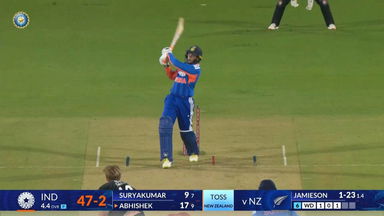 IND vs NZ 2026, 1st T20I: Abhishek Sharma Six