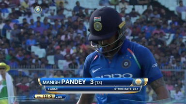 IND vs AUS 2017, 2nd ODI: Manish Pandey Wicket