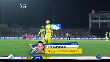 M25: RR vs CSK – Faf du Plessis Wicket