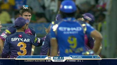 M1: MI vs RPS –  Jos Buttler Wicket