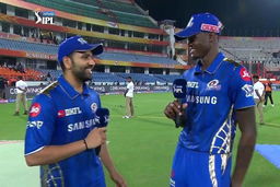 Hitman Rohit Sharma in conversation with Alzarri Joseph