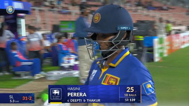 IND-W vs SL-W 2025, 3rd T20I: Hasini Perera Wicket