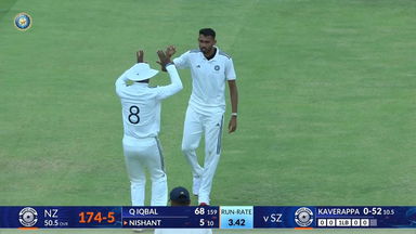 Duleep Trophy 2026 SF2, SZ vs NZ: North Zone 1st Innings Fall of Wickets