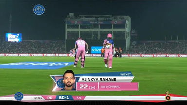 M14: RR vs RCB – Ajinkya Rahane Wicket
