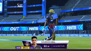 M18: RR vs KKR – Shubman Gill Wicket
