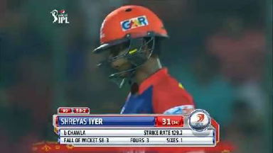 M17: DD vs KKR – Shreyas Iyer Wicket