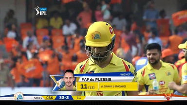M20: SRH vs CSK –  Faf du Plessis Wicket