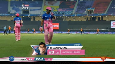 M40: RR vs SRH – Riyan Parag Wicket