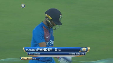 IND vs ENG 2017, 1st T20I : Manish Pandey Wicket