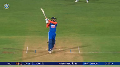 IND vs ENG 2025, 5th T20I: Abhishek Sharma Six