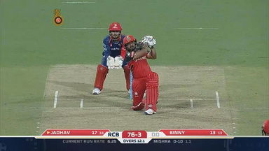 M5: RCB vs DD – Kedar Jadhav Six