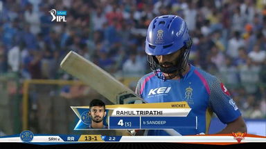 M28: RR vs SRH –  Rahul Tripathi Wicket