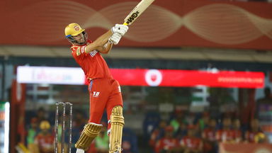 THUMPED: Matthew Short smacks a LONG maximum