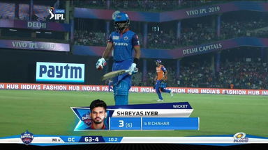 M34: DC vs MI – Shreyas Iyer Wicket