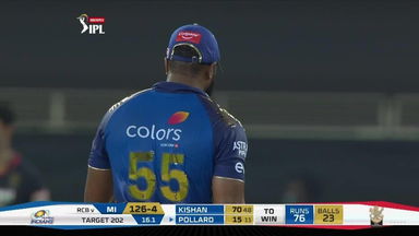 M10: RCB vs MI – Kieron Pollard Six
