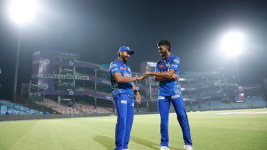Capping off MI's win with captain Rohit Sharma and Tilak Varma