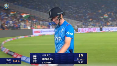 IND vs ENG 2025, 3rd ODI: Harry Brook Wicket