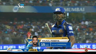 M14: MI vs RCB – Krunal Pandya Wicket
