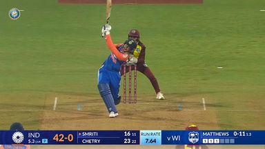 IND-W vs WI-W 2024, 1st T20I: Smriti Mandhana Six