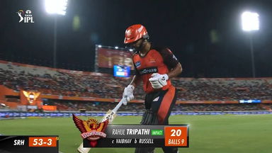 M47: SRH vs KKR – Rahul Tripathi Wicket