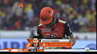 M20: SRH vs CSK –  Manish Pandey Wicket